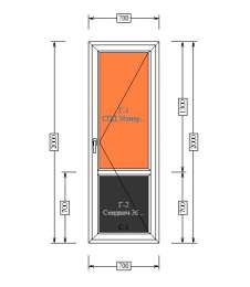 Пластиковая дверь балконная 2000*700 однокамерная КВЕ Gut